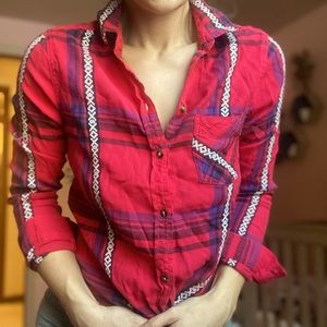 Flannel shirt embroidered